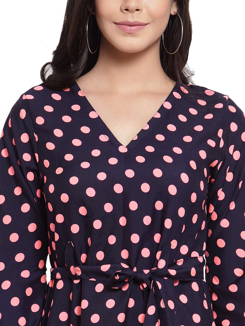 women polka doted bell sleeve a-line dress - 22102987 -  Standard Image - 4