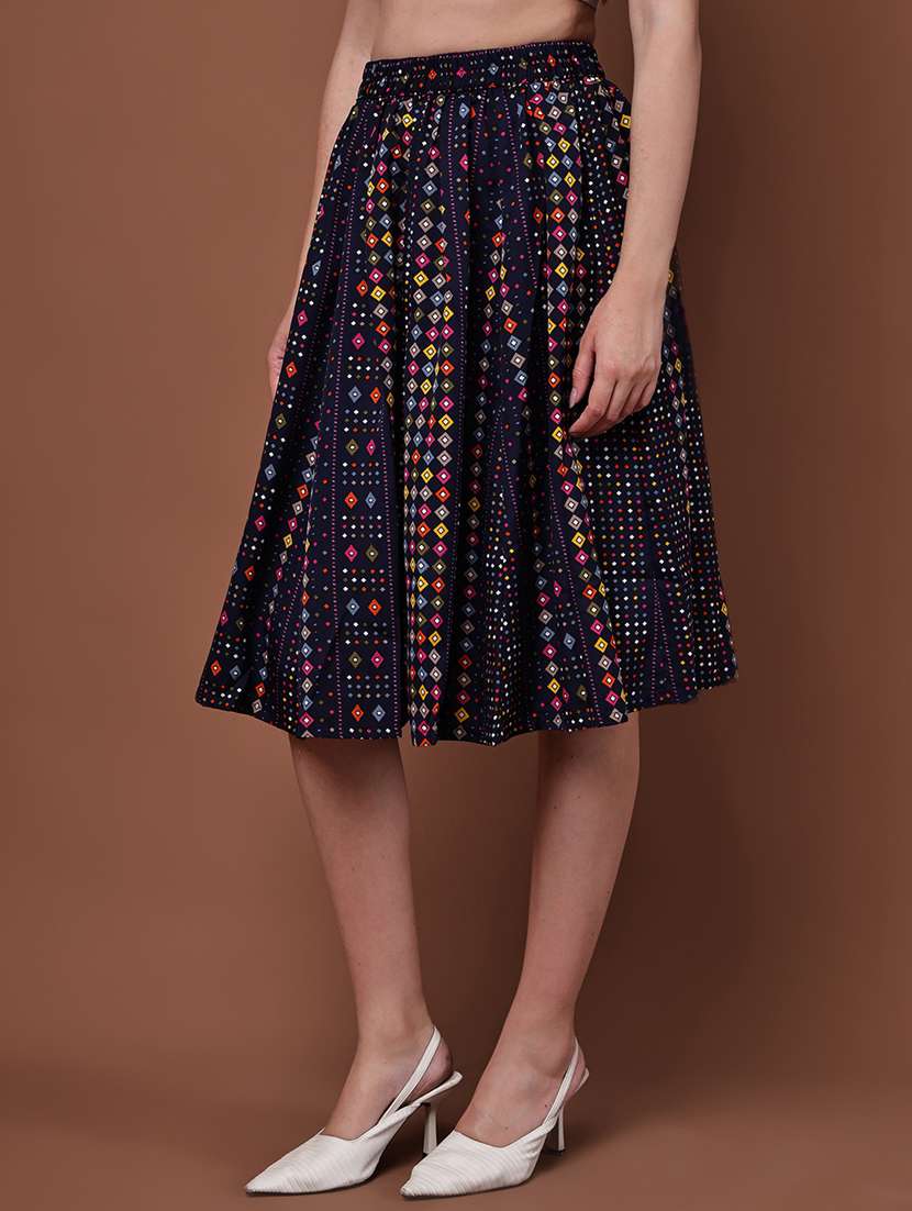 women pack of 2 printed high rise a-line skirt - 22103008 -  Standard Image - 1