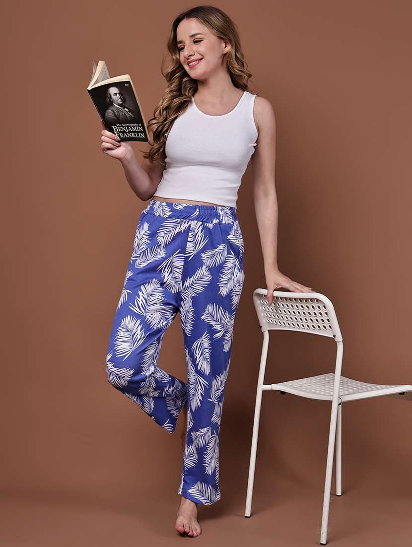 women pack of 2 printed mid rise loungewear pyjama - 22103018 - Standard Image - 4