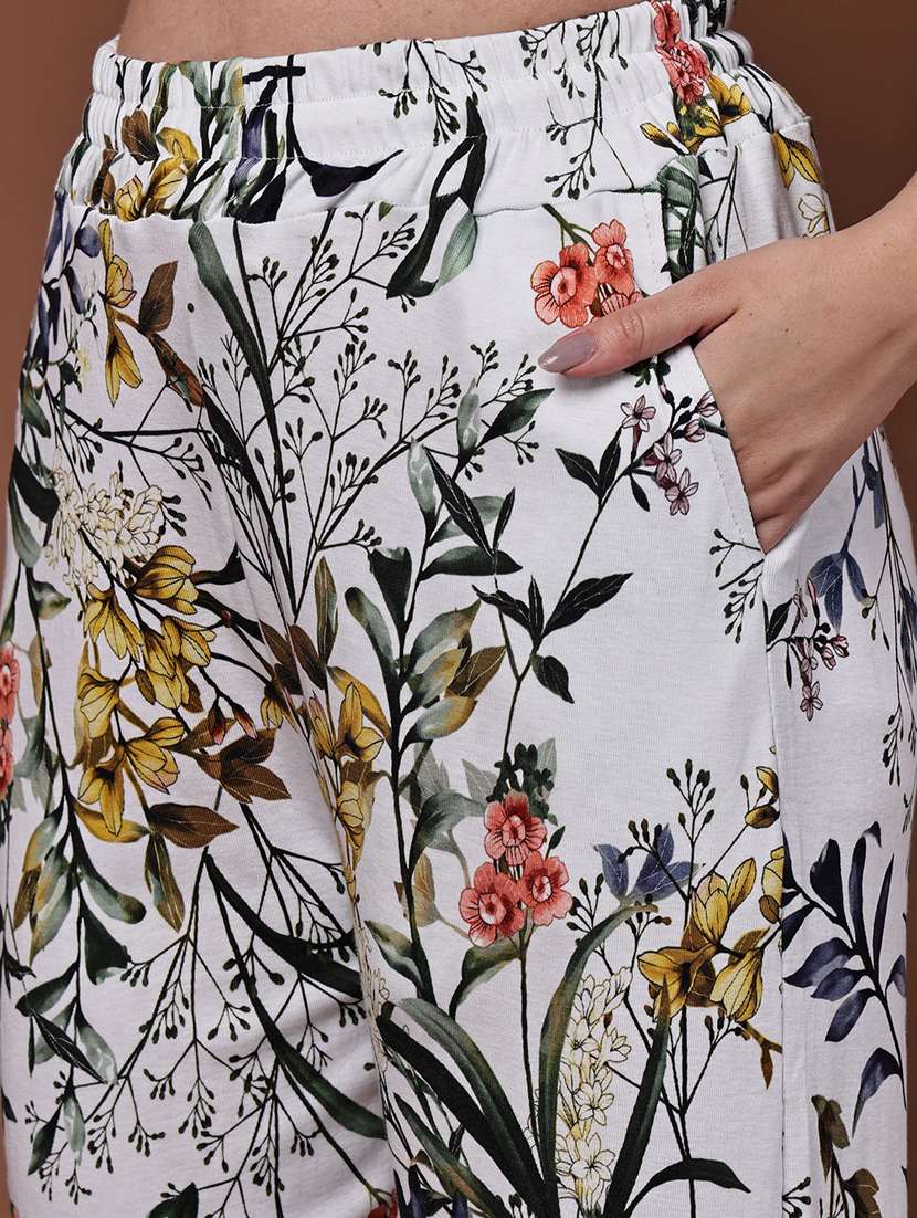 women pack of 2 printed mid rise loungewear pyjama - 22103019 -  Standard Image - 6