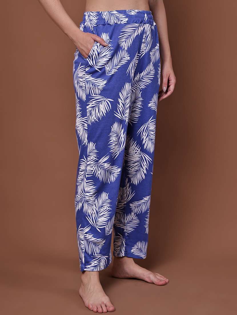 women pack of 2 printed mid rise loungewear pyjama - 22103020 - Standard Image - 1