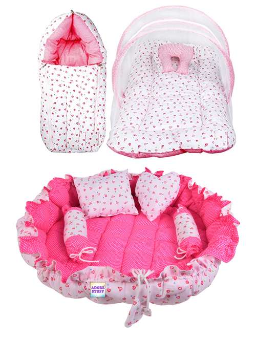 new born cotton printed baby bedding set