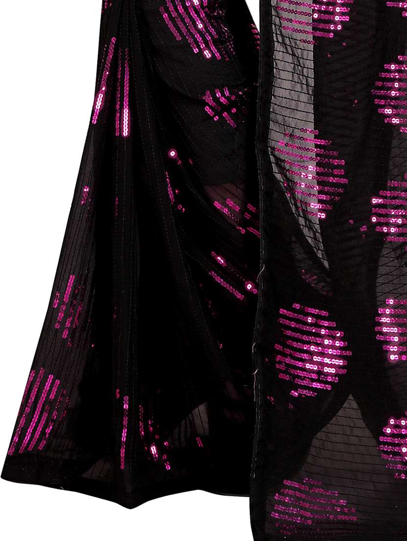 women solid with work embellished saree with blouse - 22103175 - Standard Image - 4