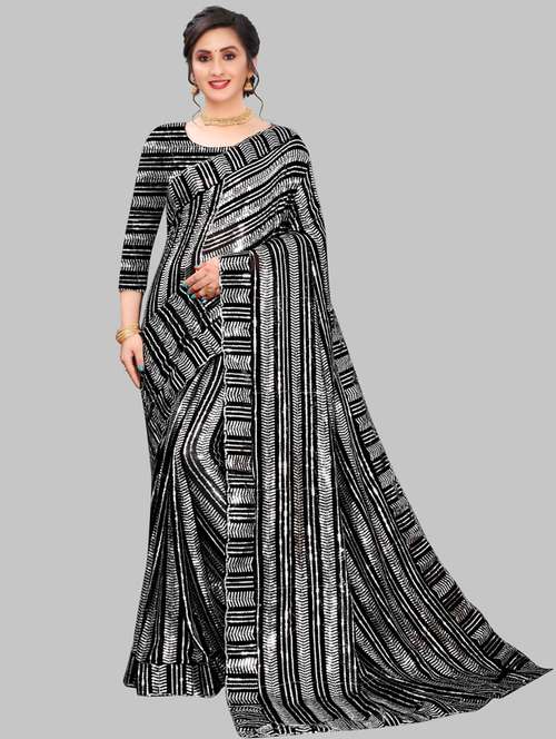 women solid with work embellished saree with blouse - 22103177 -  Standard Image - 0
