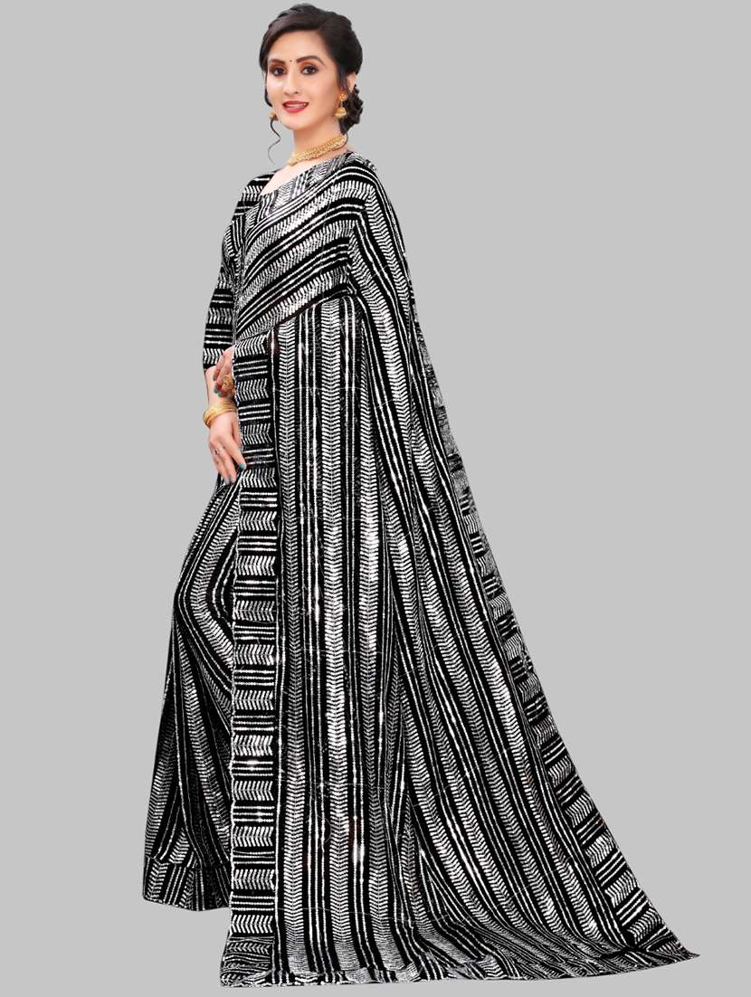 women solid with work embellished saree with blouse - 22103177 -  Standard Image - 1