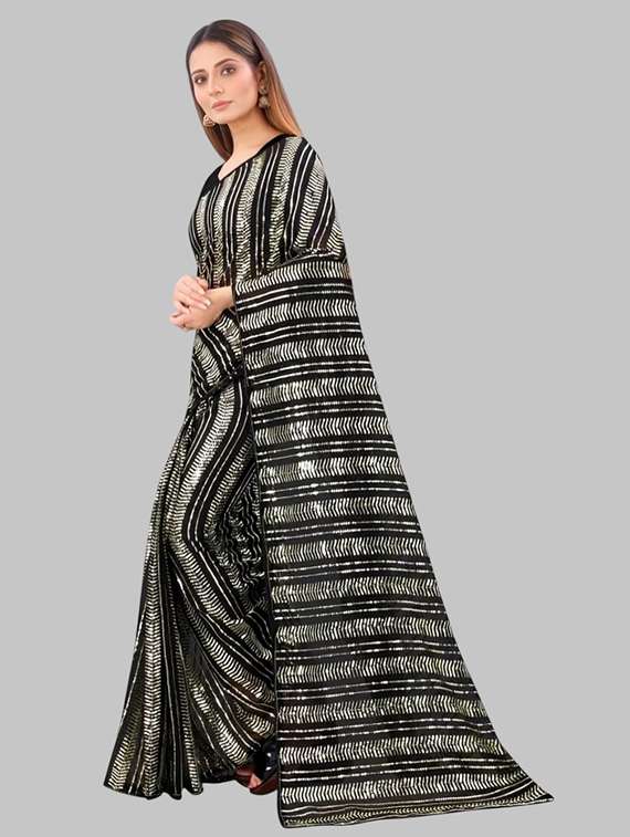 women solid with work embellished saree with blouse - 22103180 - Standard Image - 1