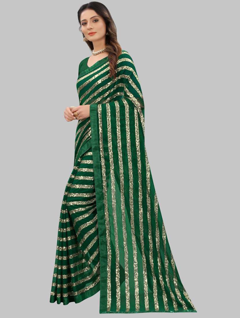 women solid with work embellished saree with blouse - 22103184 - Standard Image - 1