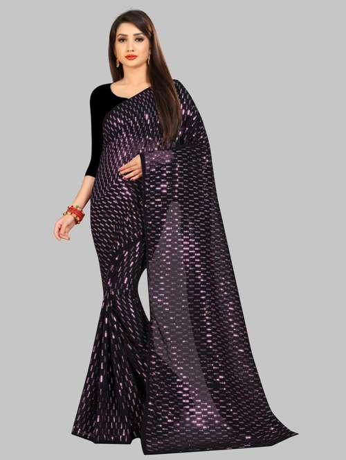 women solid with work embellished saree with blouse - 22103191 -  Standard Image - 0