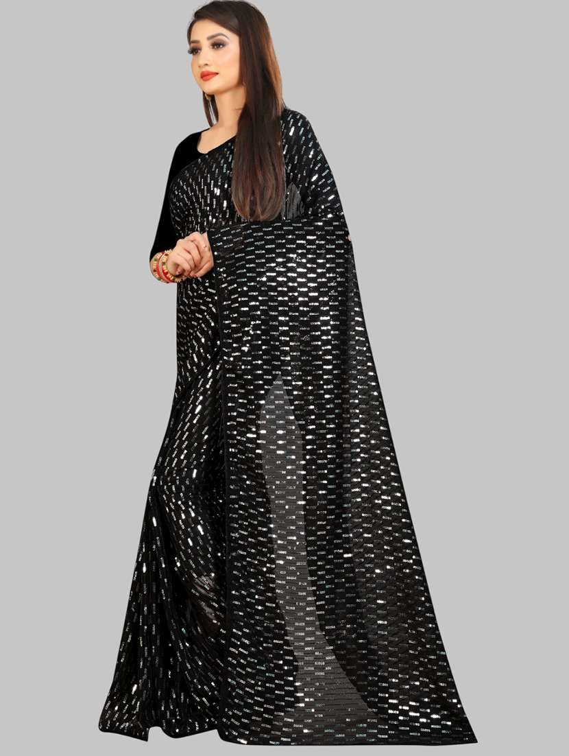 women solid with work embellished saree with blouse - 22103192 -  Standard Image - 1