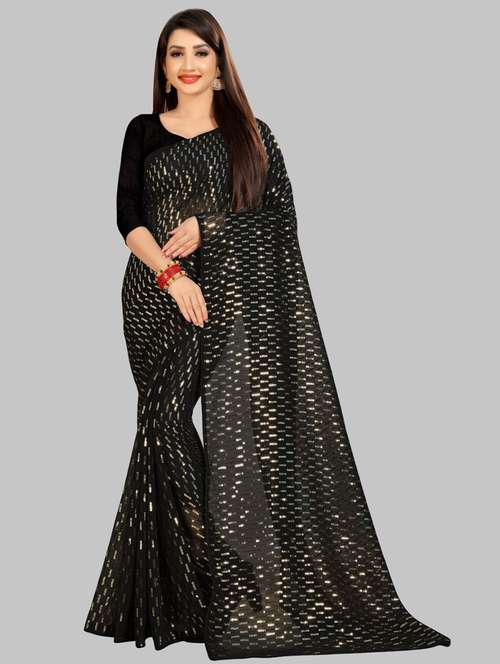 women solid with work embellished saree with blouse - 22103193 - Standard Image - 0