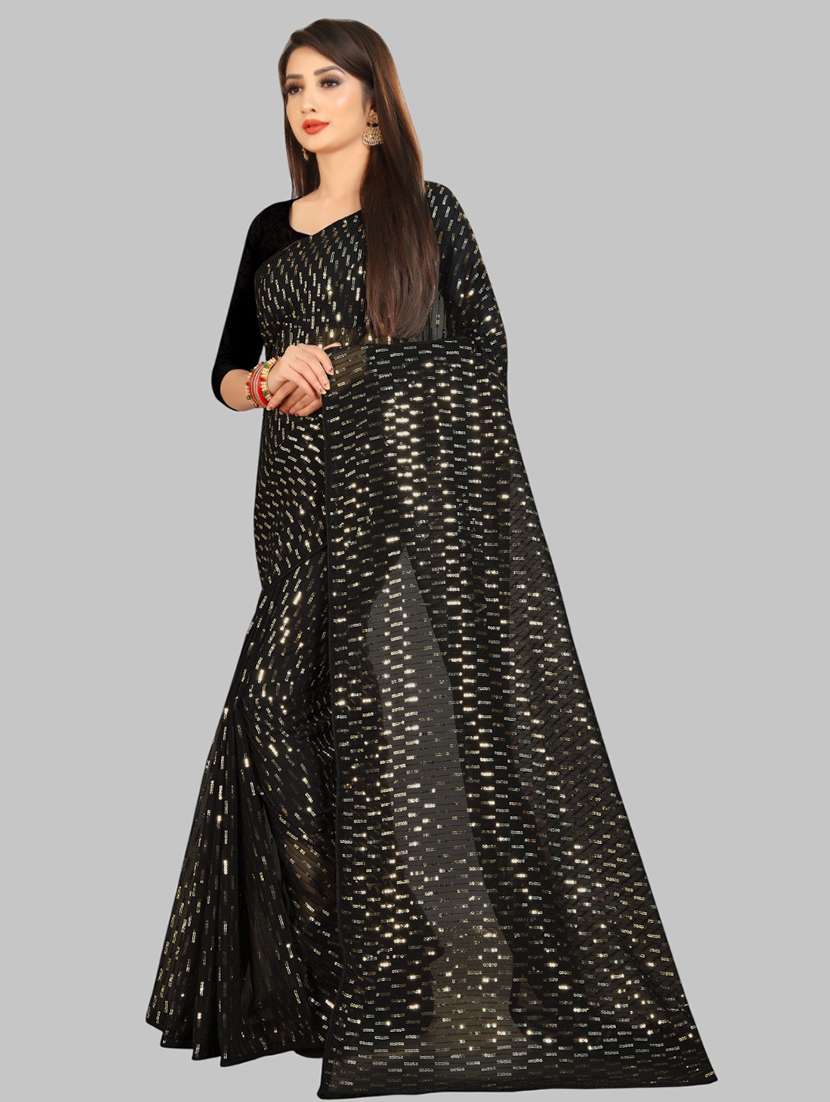 women solid with work embellished saree with blouse - 22103193 -  Standard Image - 1