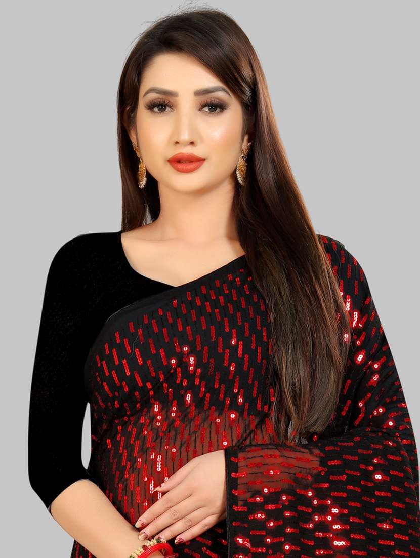 women solid with work embellished saree with blouse - 22103194 -  Standard Image - 1