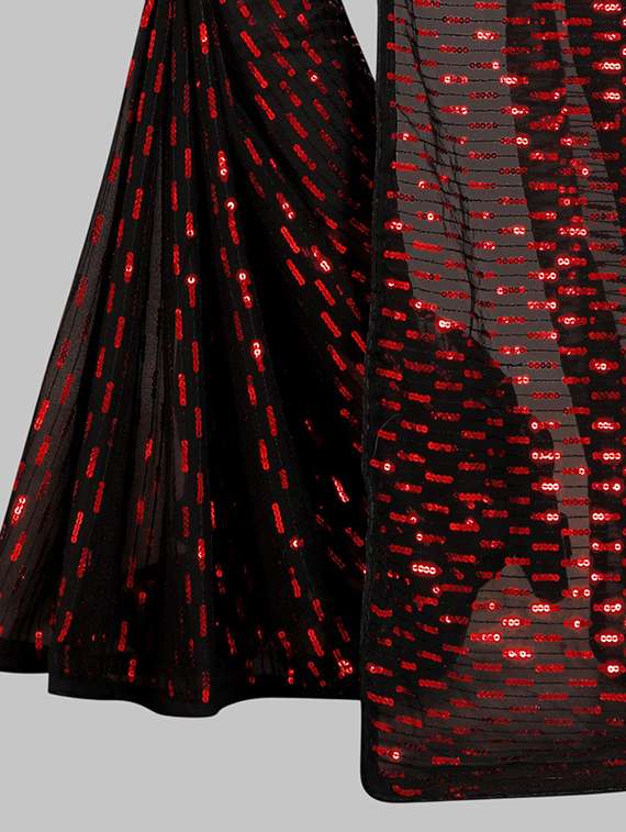 women solid with work embellished saree with blouse - 22103194 - Standard Image - 4
