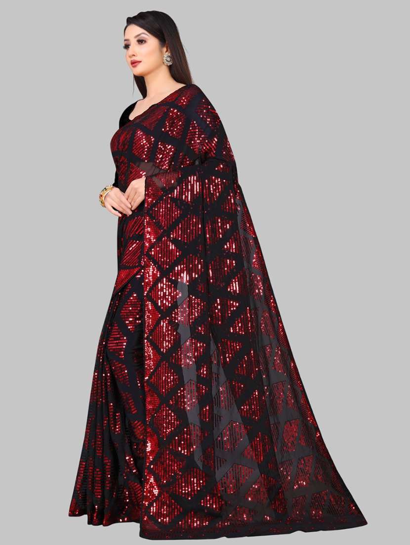 women solid with work embellished saree with blouse - 22103209 -  Standard Image - 1