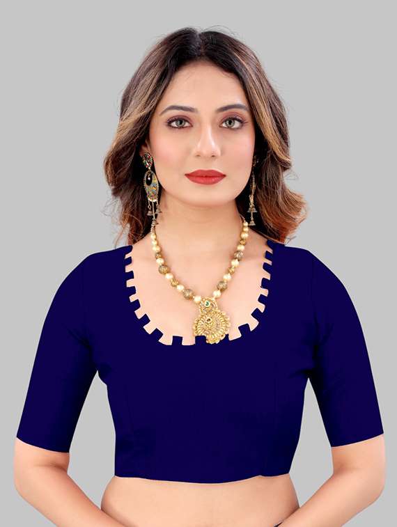 women solid with work embellished saree with blouse - 22103216 - Standard Image - 4
