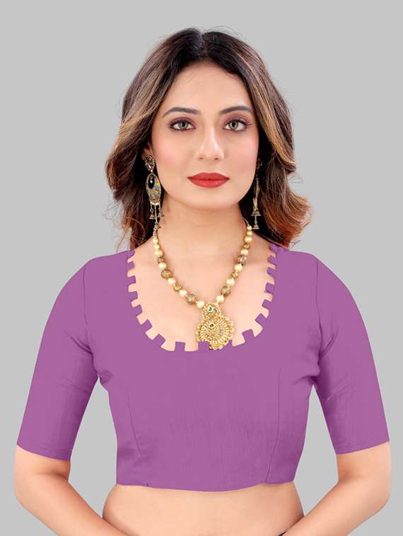 women solid with work embellished saree with blouse - 22103218 -  Standard Image - 4