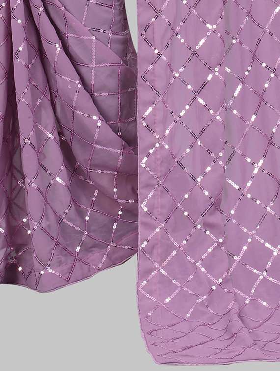 women solid with work embellished saree with blouse - 22103221 -  Standard Image - 4