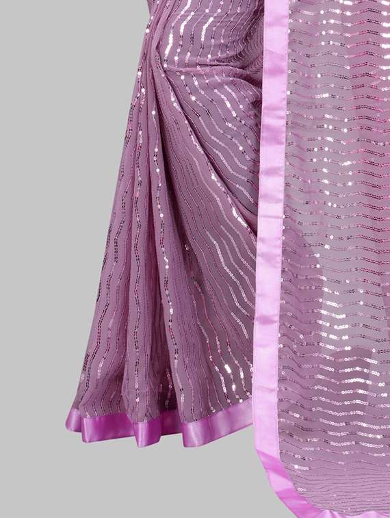 women solid with work embellished saree with blouse - 22103237 - Standard Image - 4
