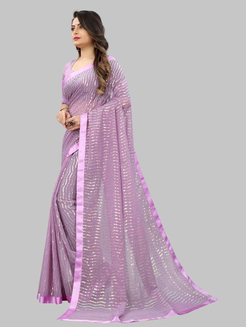 women solid with work embellished saree with blouse - 22103238 -  Standard Image - 1