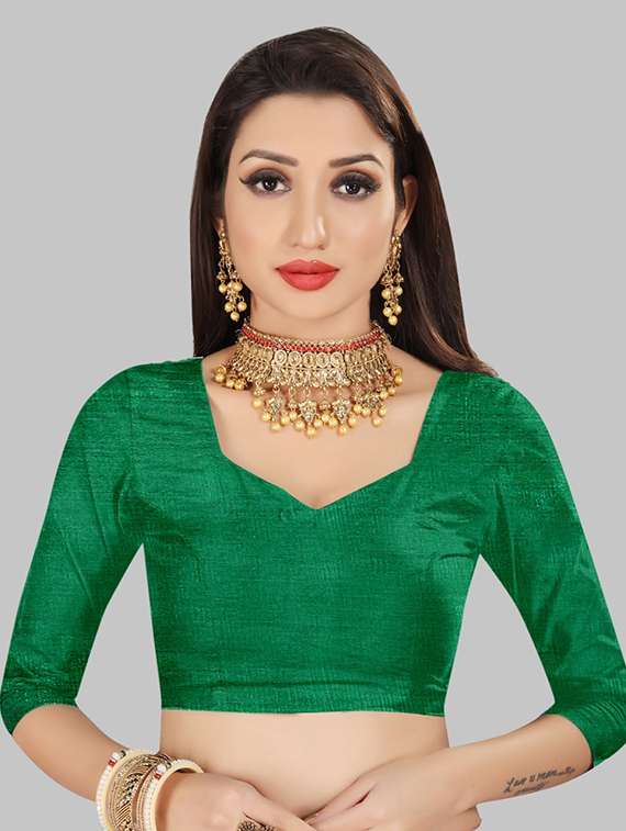 women solid with work embellished saree with blouse - 22103245 - Standard Image - 4