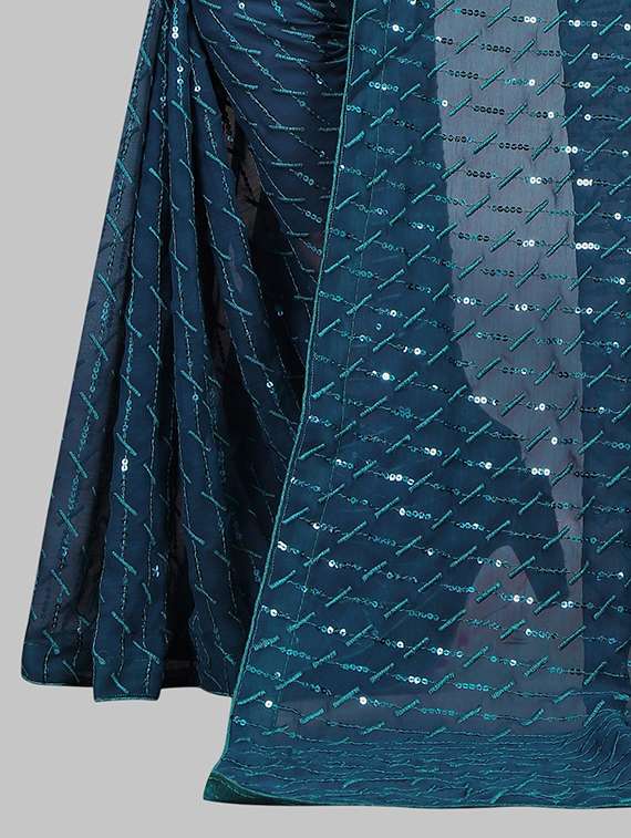 women solid with work embellished saree with blouse - 22103246 -  Standard Image - 4