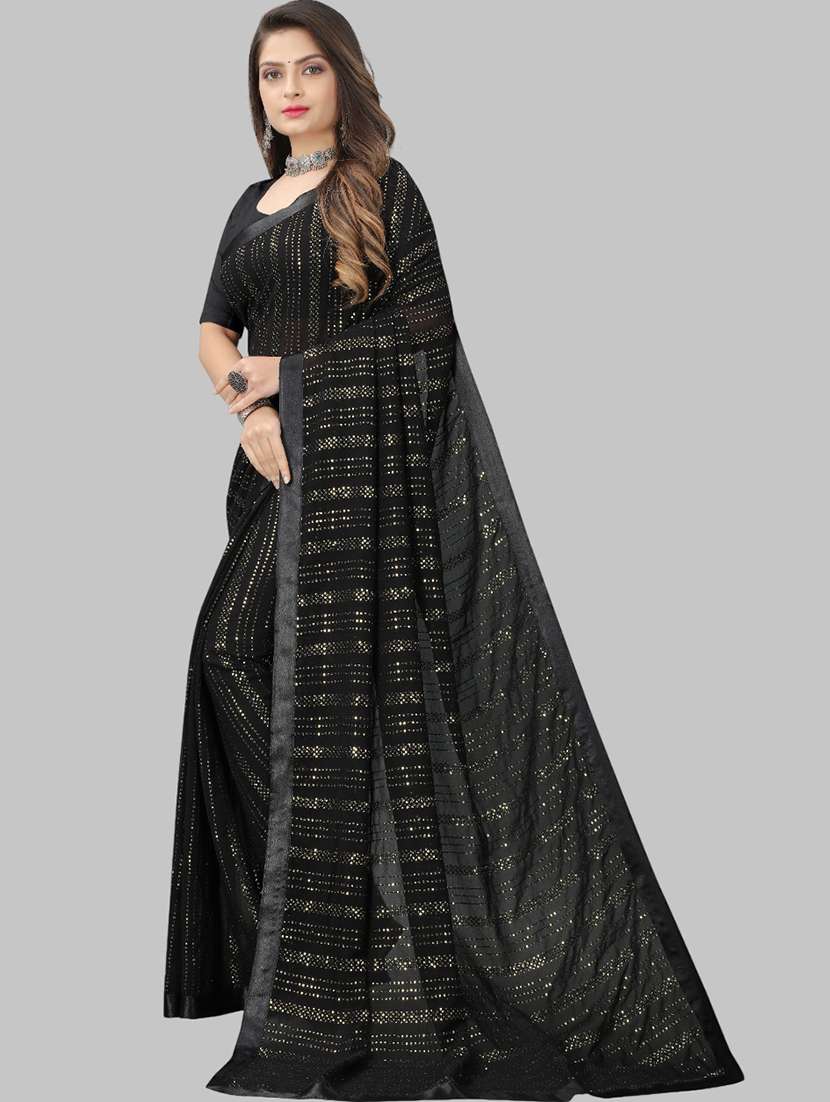 women solid with work embellished saree with blouse - 22103265 -  Standard Image - 1