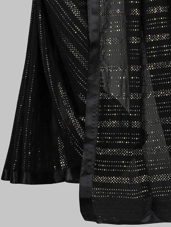 women solid with work embellished saree with blouse - 22103265 - Standard Image - 4