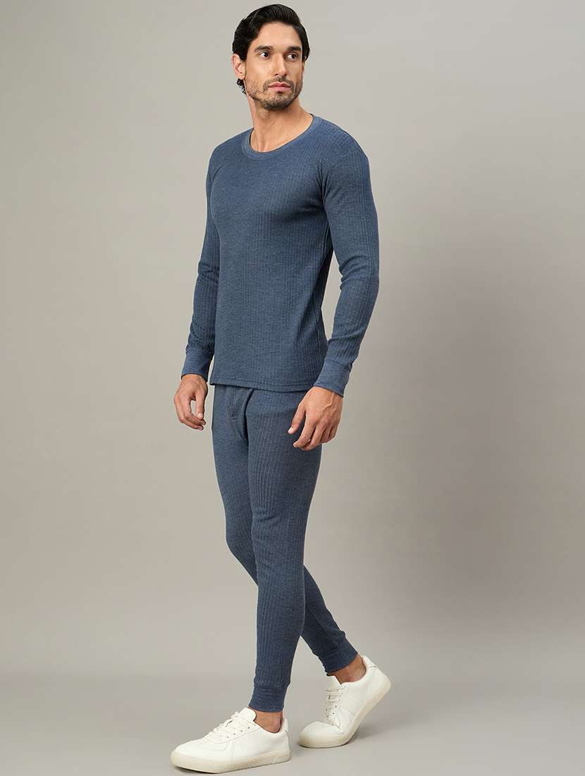 men solid full sleeve thermal set - 22103289 -  Standard Image - 1