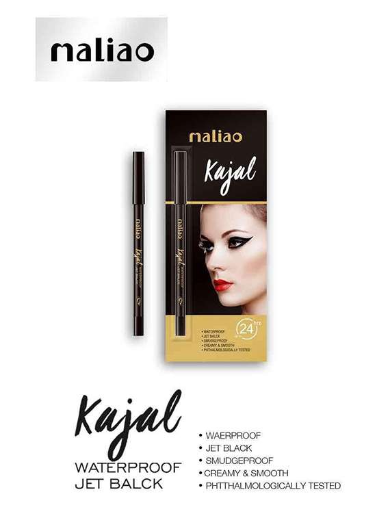 maliao 24hrs stay waterproof smudge proof black kajal m122 - 1.20 g - 22105364 -  Standard Image - 1