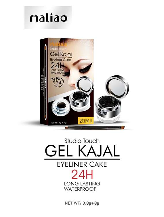 maliao professional studio touch 24h longlasting waterproof 2in1 gel kajal & eyeliner cake m34- 7 g - 22105368 - Standard Image - 1