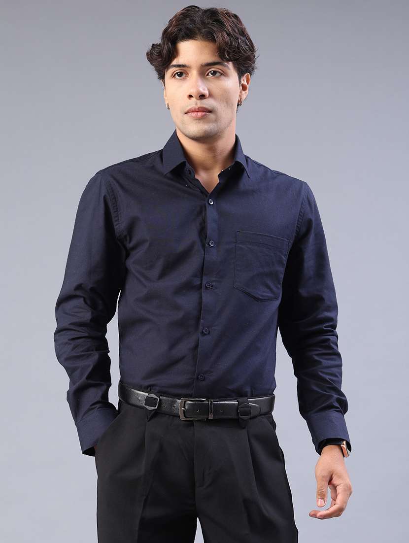men solid long sleeve regualr fit formal shirt - 22105371 -  Standard Image - 1