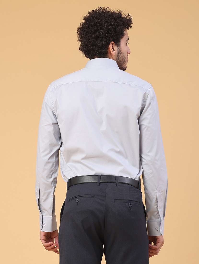 men solid long sleeve slim fit formal shirt - 22105374 -  Standard Image - 4