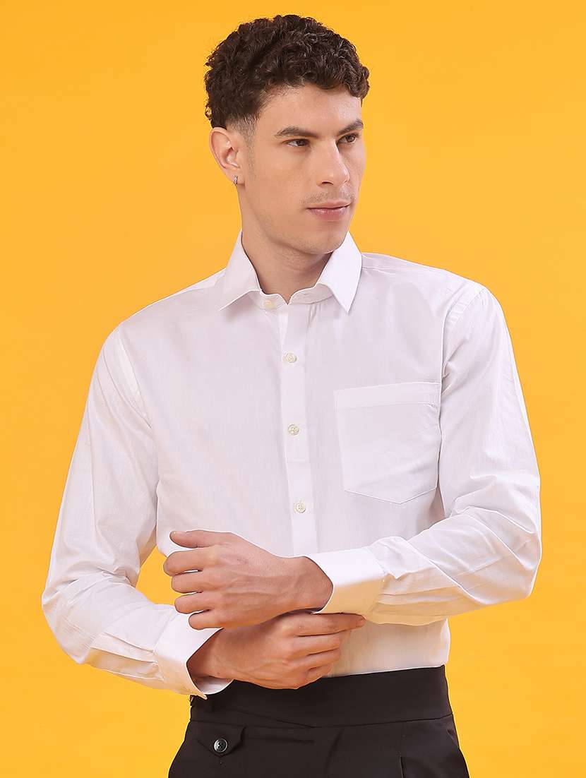 men solid long sleeve regualr fit formal shirt - 22105376 -  Standard Image - 1