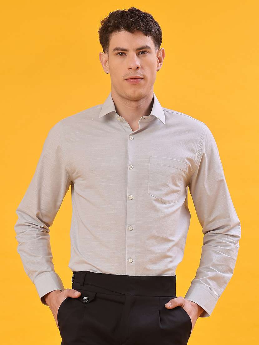 men solid long sleeve regualr fit formal shirt - 22105377 -  Standard Image - 1