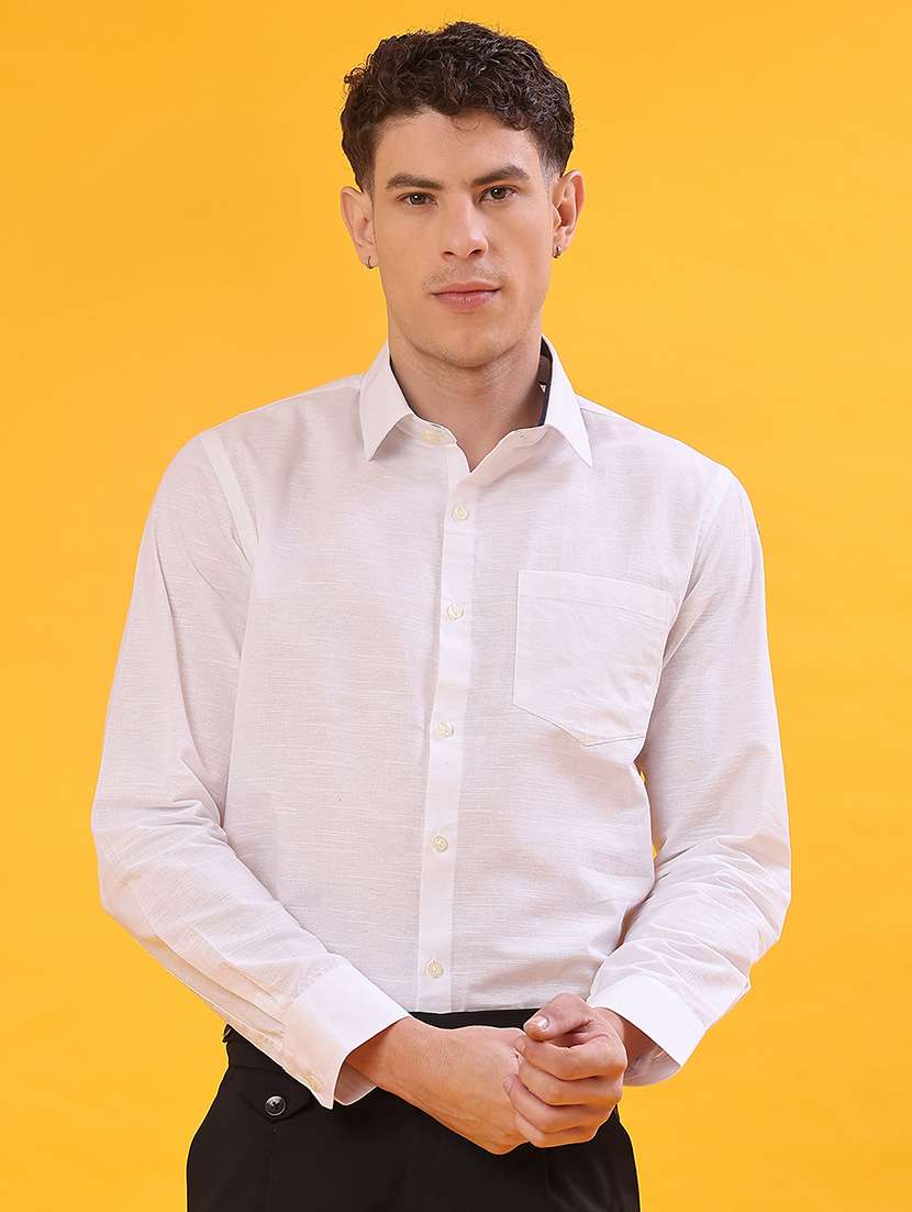 men solid long sleeve regualr fit formal shirt - 22105379 -  Standard Image - 1