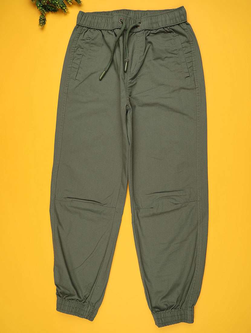 boys solid mid rise jogger - 22105382 -  Standard Image - 1