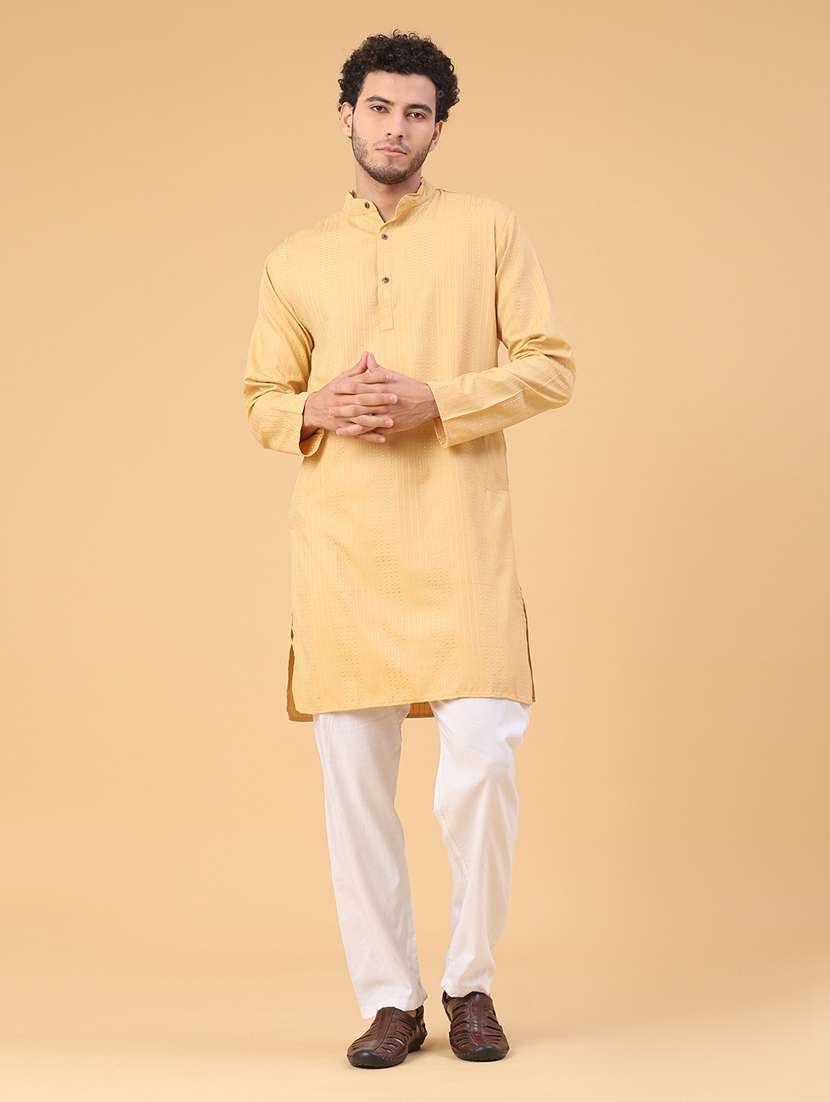 men self design mandarin kurta pyjama ethnic wear set - 22105387 -  Standard Image - 1