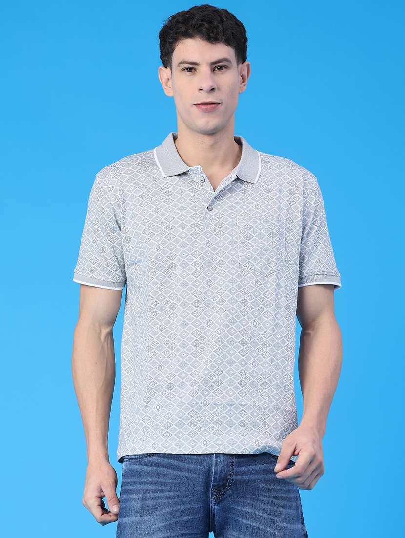 men printed short sleeve regular fit polo t-shirt - 22105409 -  Standard Image - 1