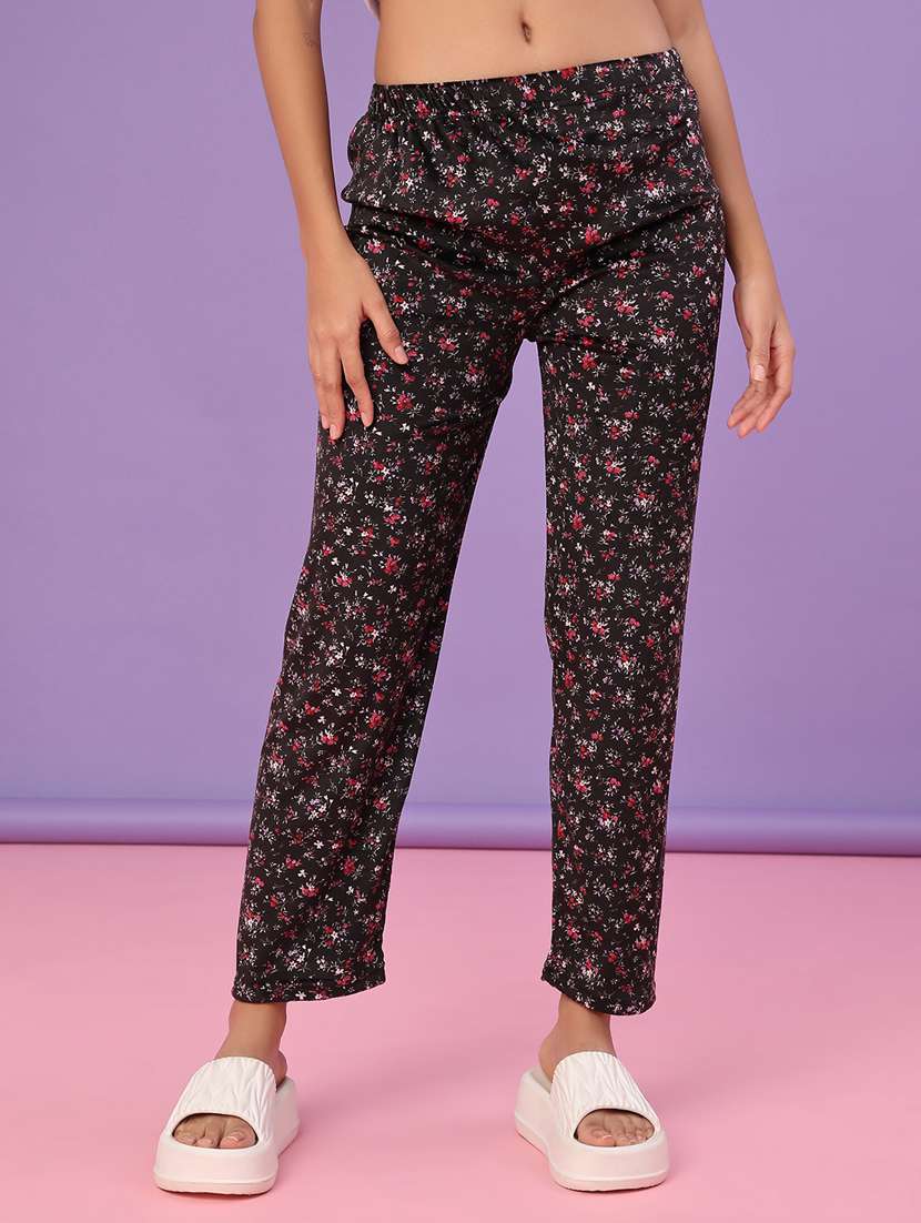 women floral printed ankle length woolen leggings