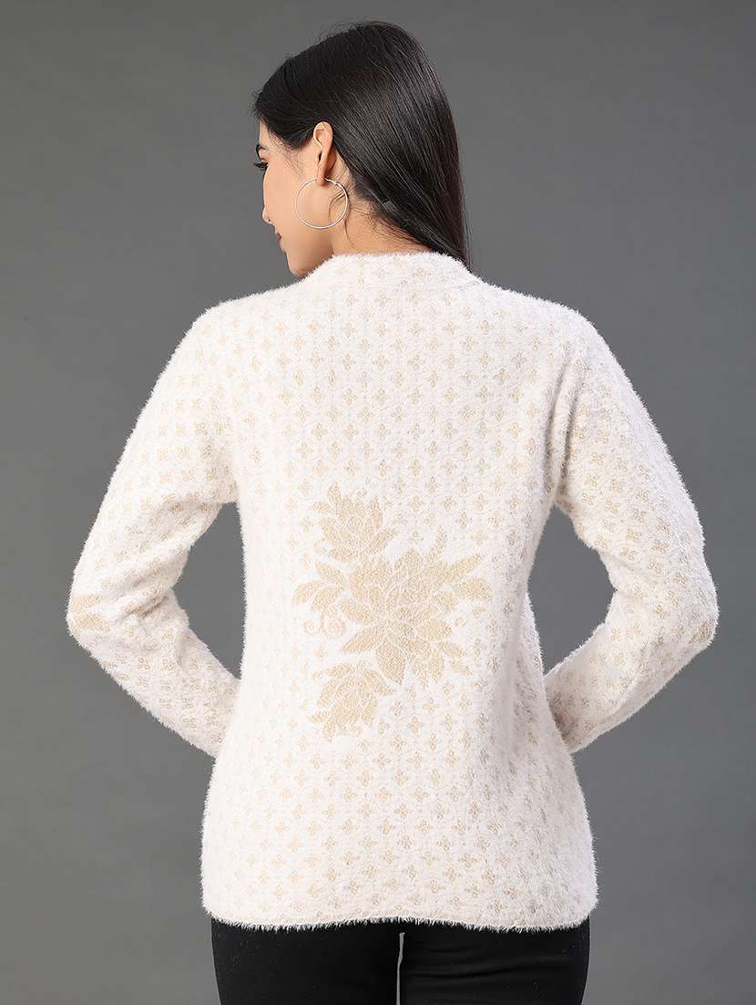 women self design long sleeve cardigan - 22105449 -  Standard Image - 4