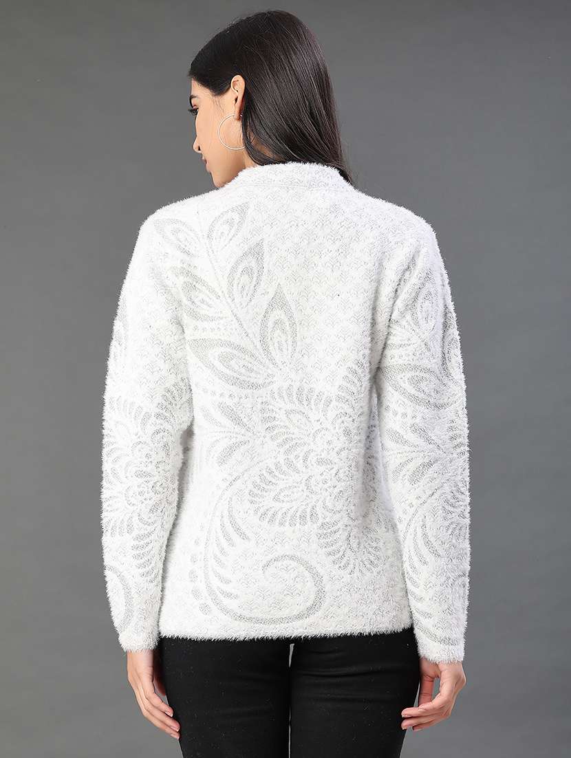 women self design long sleeve cardigan - 22105450 -  Standard Image - 4