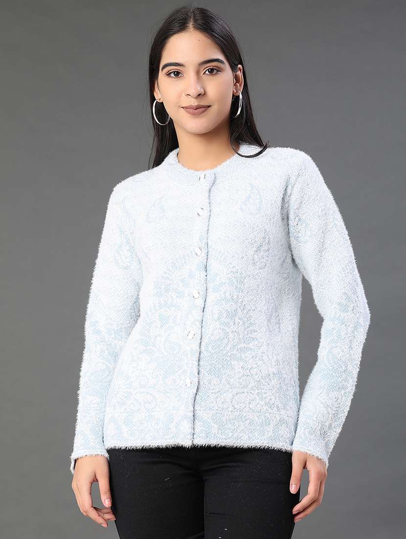 women self design long sleeve cardigan - 22105453 -  Standard Image - 1