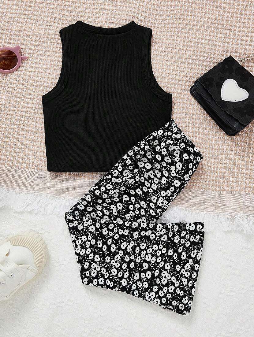 girls printed top & palazzo co-ord set - 22105494 -  Standard Image - 1