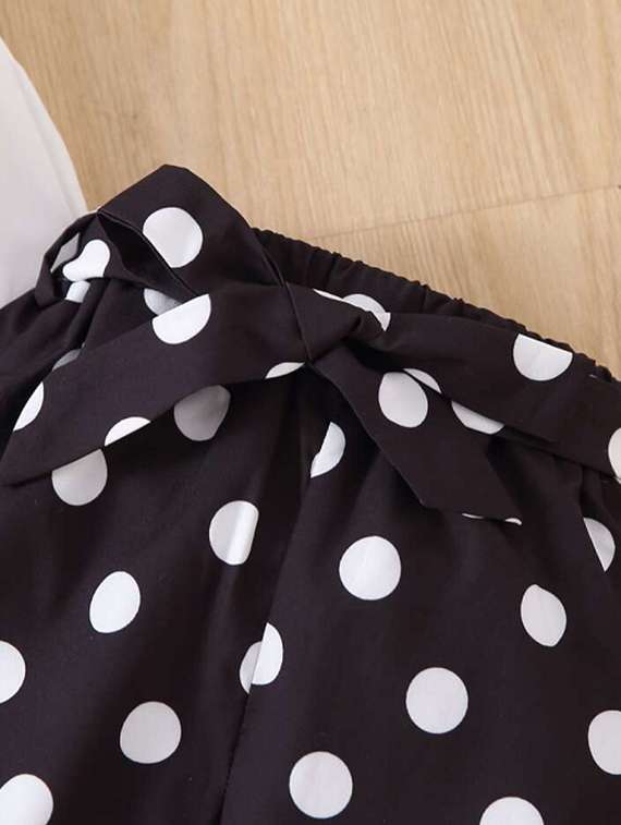 girls polka doted top & trouser co-ord set - 22105509 - Standard Image - 4
