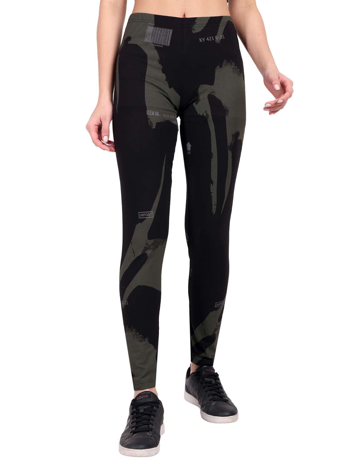women printed mid rise legging