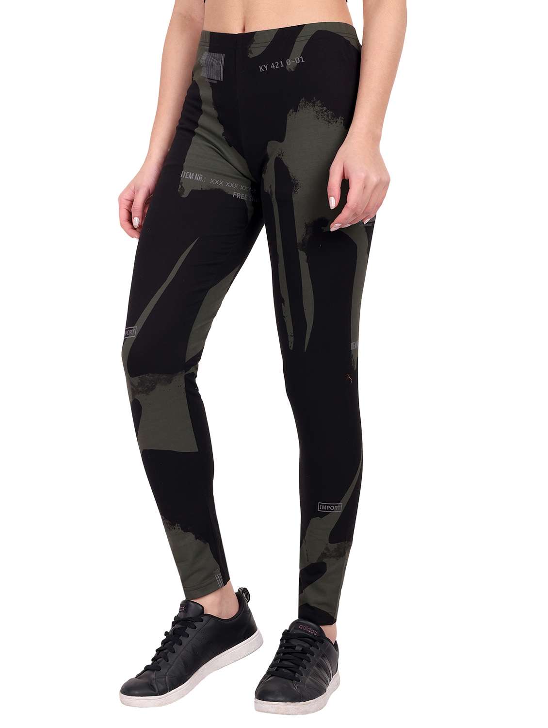 women printed mid rise legging - 22105529 -  Standard Image - 1