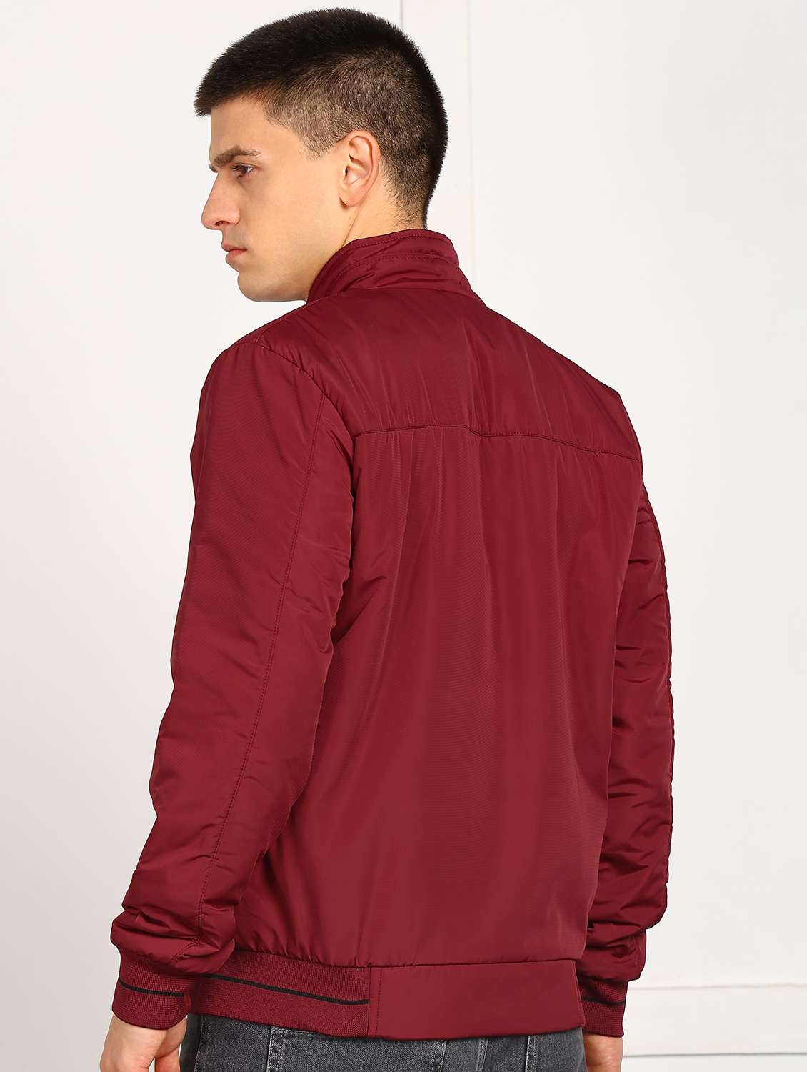 men solid long sleeve puffer jacket - 22105555 -  Standard Image - 1