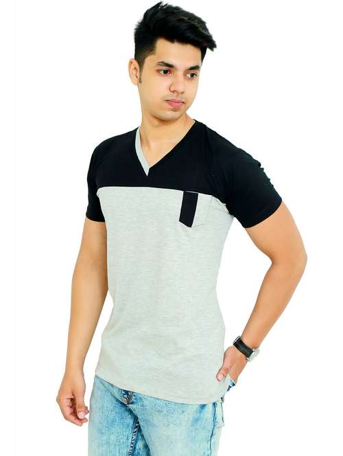 men color block short sleeve regular fit t-shirt - 22105577 - Standard Image - 0