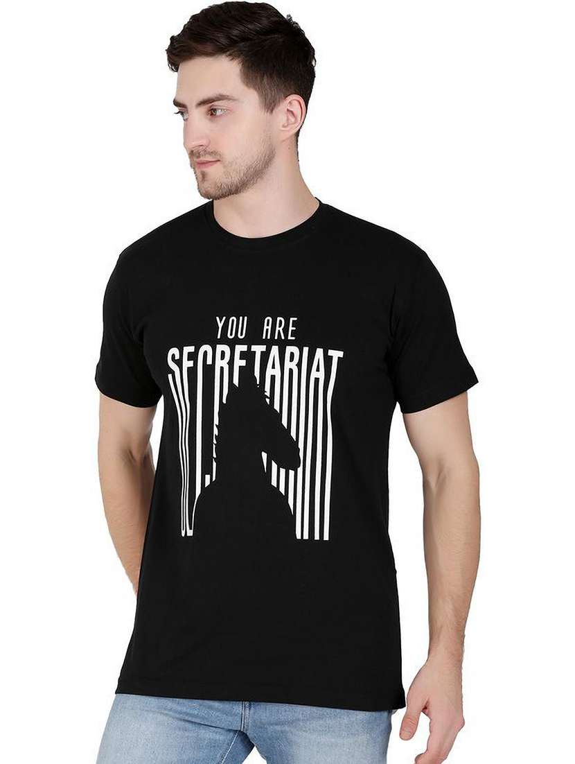 men front print short sleeve regular fit t-shirt