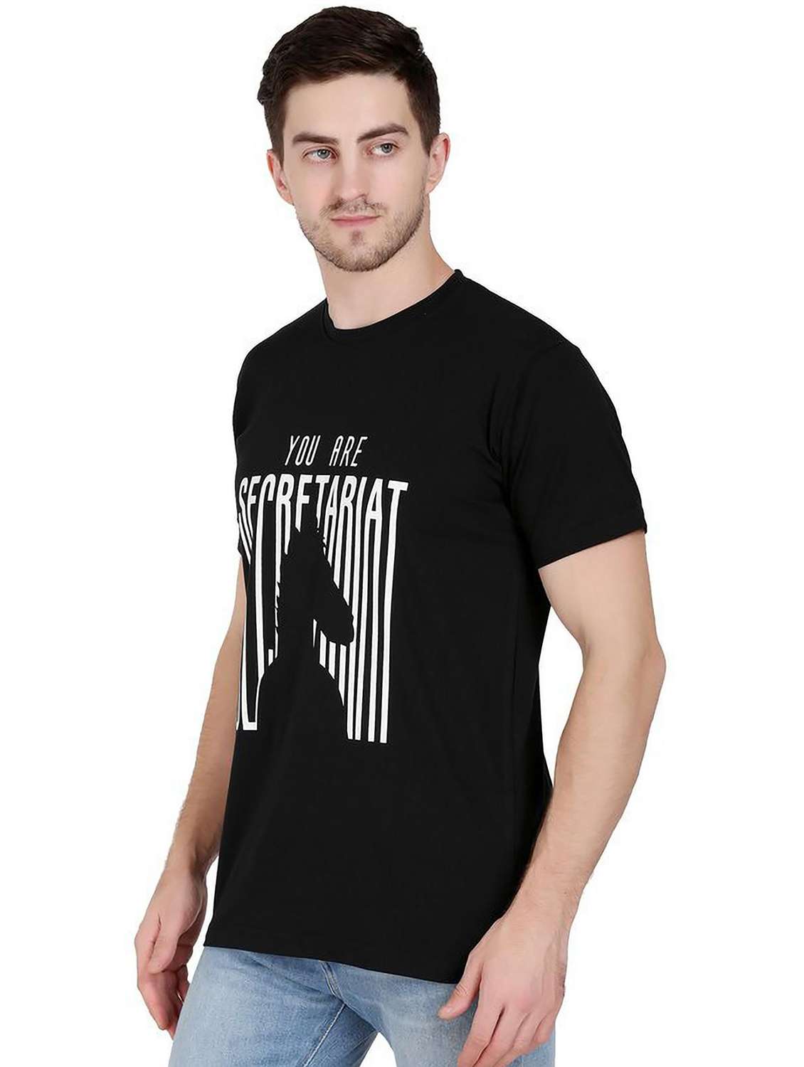 men front print short sleeve regular fit t-shirt - 22105586 -  Standard Image - 1